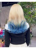 ホワイトブロンド×ブルー