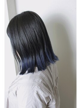 ビアージュ(Viage) :裾カラー　:ブルー　:アッシュブラック　:切りっぱなしヘア