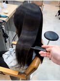 【tetote山口のサロンスタイル】黒髪ストレート/矯正系髪質改善