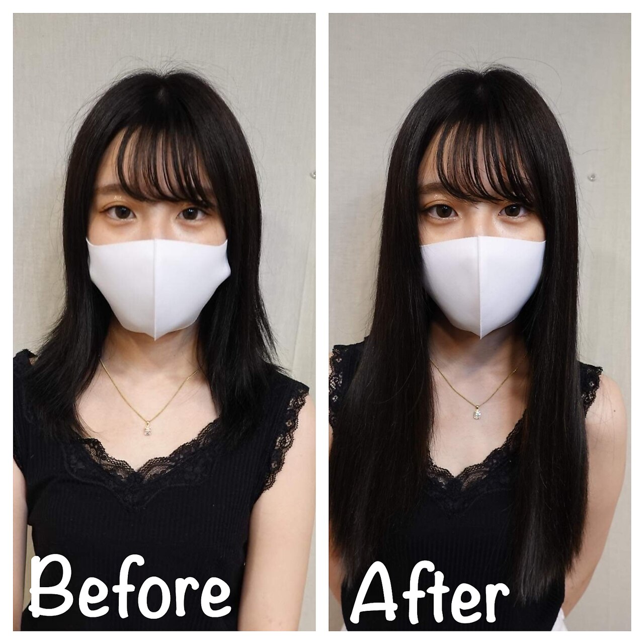 伸ばしかけのボブにエクステ：L194751310｜エクステ美容室 セクション