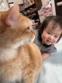 ヘアーズ ベリー 平尾店(hairs BERRY) うちの息子と猫のれおくん♪まだ猫の方がデカいです笑