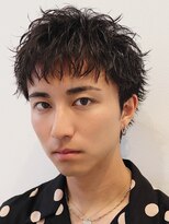 オーシャントーキョー 仙台(OCEAN TOKYO)&nbsp;黒髪スパイキーショートワンカールパーマツーブロック就活