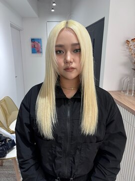 ペレ 渋谷(PELE) デザインカラー/レイヤーカット/ウェットヘア/オリーブベージュ