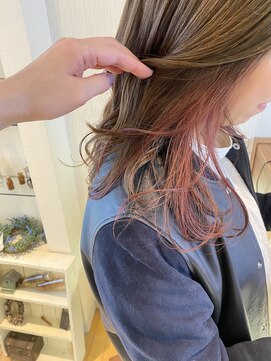 ピヌ(pinue) 【pinue】インナーカラー×ミルクティーピンク@YUKI