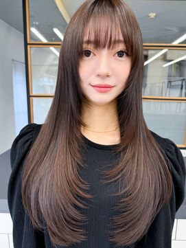 スタートウキョウ 渋谷(STAR TOKYO) 韓国レイヤー大人ロングストレートワンカールダークブラウン