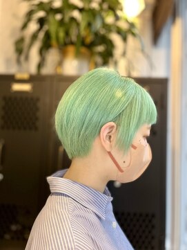 ヴァイス 渋谷店(VAICE) ペールグリーン/ハイブリーチ/ショート