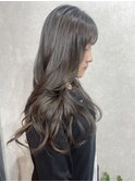 レイヤーカット×グレージュ