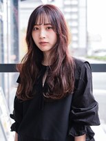 ヘアークラフト(Hair Craft)&nbsp;コテ巻き風パーマ×ピンクベージュ【岡山】フェミニンカラー