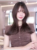 20代30代大人かわいい/斜めバング/デザインカラー/ショートボプ