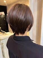 キャアリー(Caary) 福山美容室Caary丸みショート艶髪ショコラブラウン20代30代40代