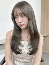 ミリ(mm)&nbsp;レイヤーカット オリーブベージュ カラー 韓国 髪質改善 仙台