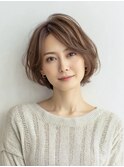 大人ショートボブ白髪ぼかし脱白髪染め30代40代50代60代♪