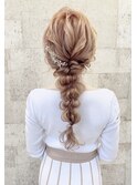 編みおろしヘアアレンジ 卒業式 入学式 結婚式