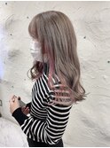 ミルクベージュ×パステルピンクインナーカラー☆