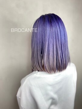 ラトリエ ブロカント 立川北口店(L'atelier BROCANTE) ハイトーン purple ボブ 抜け感 wカラー ラベンダー