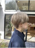 ベージュ×マッシュ