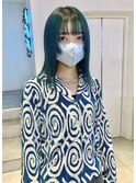 ターコイズブルー ダブルカラー ブリーチ  姫カット 吉祥寺 宮坂