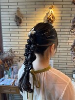 ジョリエス 目白店(Joliesse)&nbsp;20代人気♪ゆるふわ可愛い暗色カラーポニーテール編みおろし