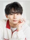 韓国ヘアニュアンスコンマバングセンターパートフェザーパーマ
