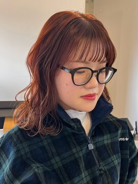 ミルヘアデザイン(mil hair design) ミディアム ミディアムレイヤー セミディ 地毛風カラー