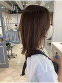 ナチュラルミディアムレイヤーウルフグレージュ赤羽美容室