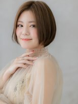 カバーヘア ブリス 志木南口駅前店(COVER HAIR bliss)&nbsp;スモーキーカラー前下がりかきあげショートボブX志木20代30代