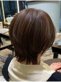 三鷹白髪ぼかしハイライトショートボブウルフショートカット韓国