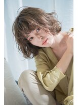 ヴァンクシー バイ ルナ(VANKCY by Luna)&nbsp;伸ばしかけ フォギーベージュ パーマ 大人ボブ 前髪 20代 30代