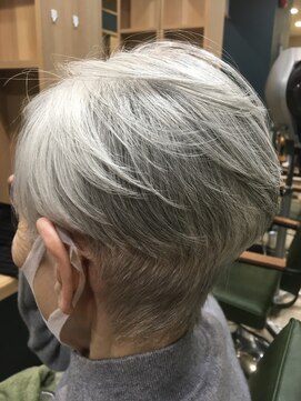 ヘアサロンアンドヘアメイクディー(hair salon hair make D) 仙台D シルバーカラー×ウルフ×ショート 韓国マッシュ style
