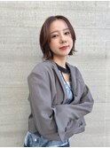 切りっぱなしボブ/顔まわりレイヤー切り