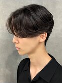センターパートニュアンスパーマ韓国カルマパーマコンマヘア