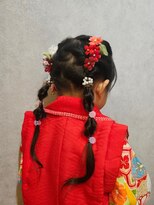 ウィスプ 赤羽店(wisp)&nbsp;夏祭り/浴衣/七五三の編みおろしヘア　キッズヘアセット着付け#3