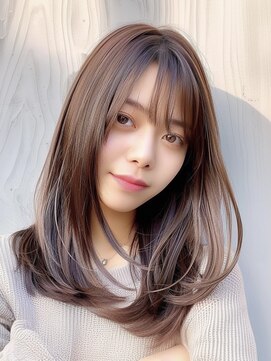 レヴ 草加店(LEV.) 美髪 ホワイトブロンド 外ハネボブ ワイドバング