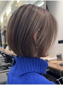 表参道大人ショートボブ顔周りレイヤーカットくびれショート40代