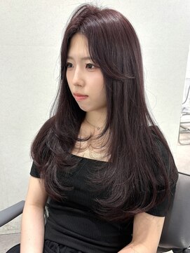 ユーフォリア 渋谷グランデ(Euphoria SHIBUYA GRANDE) ラベンダーベージュ　顔周りカット　レイヤー　韓国ヘア