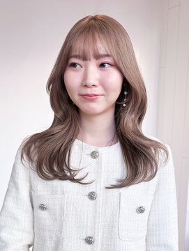 アルバム 池袋(ALBUM) ハイトーンロング顔周りレイヤーおくれ毛前髪カット_F50648