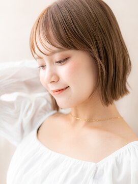 カバーヘアアンドスパ ブリス 浦和(COVER HAIR&SPA bliss) ミルクティーアッシュ切りっぱなしミニマルボブY浦和20代30代