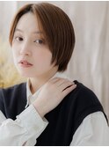 ミルクティーブラウン小顔ショートマッシュc7上尾20代30代40代