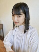 ハナレ(hanare)&nbsp;ナチュラルストレート/黒髪/厚めバング/シアーカラー/清須