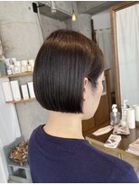 カーフ アオゾラヘアー 光の森2号店(calf AOZORA HAIR) ミニボブ シンプルストレート アッシュブラウン コンパクトボブ