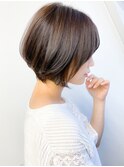 ブリーチなしカラー/ショートカット/大人ショートボブ小顔