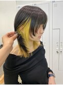 レイヤーカットインナーカラー派手髪ハイトーンブリーチ