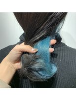 ピースリーヘア バイ カーサ(peathree.hair by CASA)&nbsp;インディゴブルー×インナーカラー