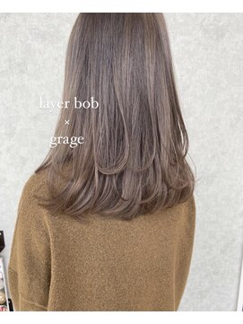 オプスヘアーフェリース(OPS HAIR feliz) レイヤーボブ×グレージュ