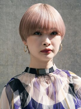 ピークアブー 原宿ハラカド(PEEK-A-BOO) ハイトーンピンクオレンジくせ毛多毛ショート30代40代ブリーチ