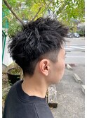 メンズツイストパーマ☆ツーブロショート