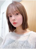 大人可愛い20代30代40代レイヤー切りっぱなしボブミディアム
