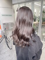ブルー 盛岡店(BLUE)&nbsp;黒髪/グレーベージュ/レイヤーロング/前髪パーマ