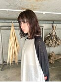ウェーブパーマ前髪イメチェン小顔ミディアムパーマ