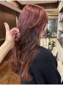 ブリーチなしダブルカラーコーラルレッド